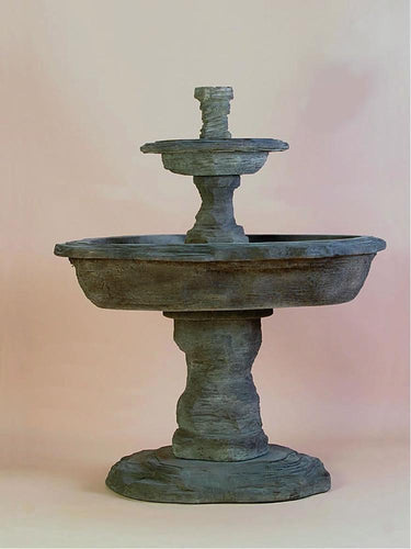 Artesia Slate Two Tier Cast Stone Outdoor Garden Fountain Fountain Tuscan
